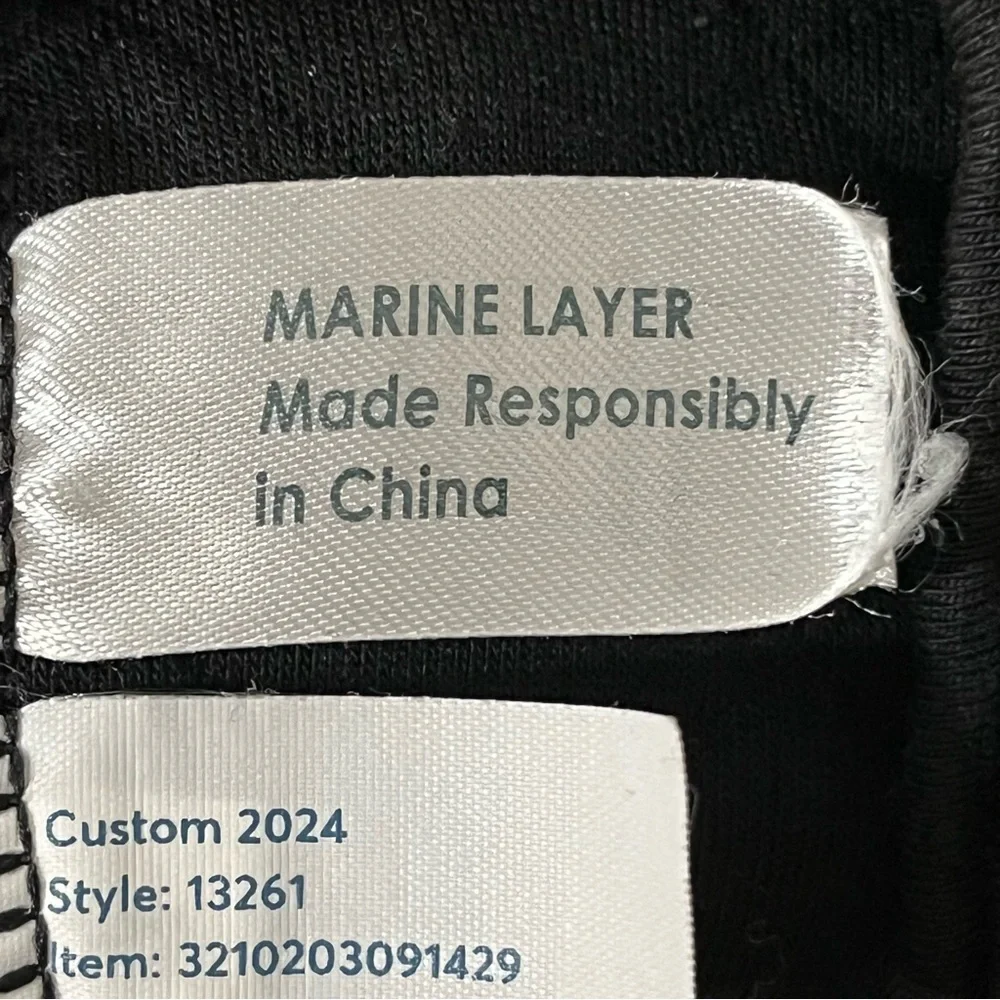 Marine Layer Corbet Black Cropped Quilted Bomber Jacket size Large - Picture 5 of 10